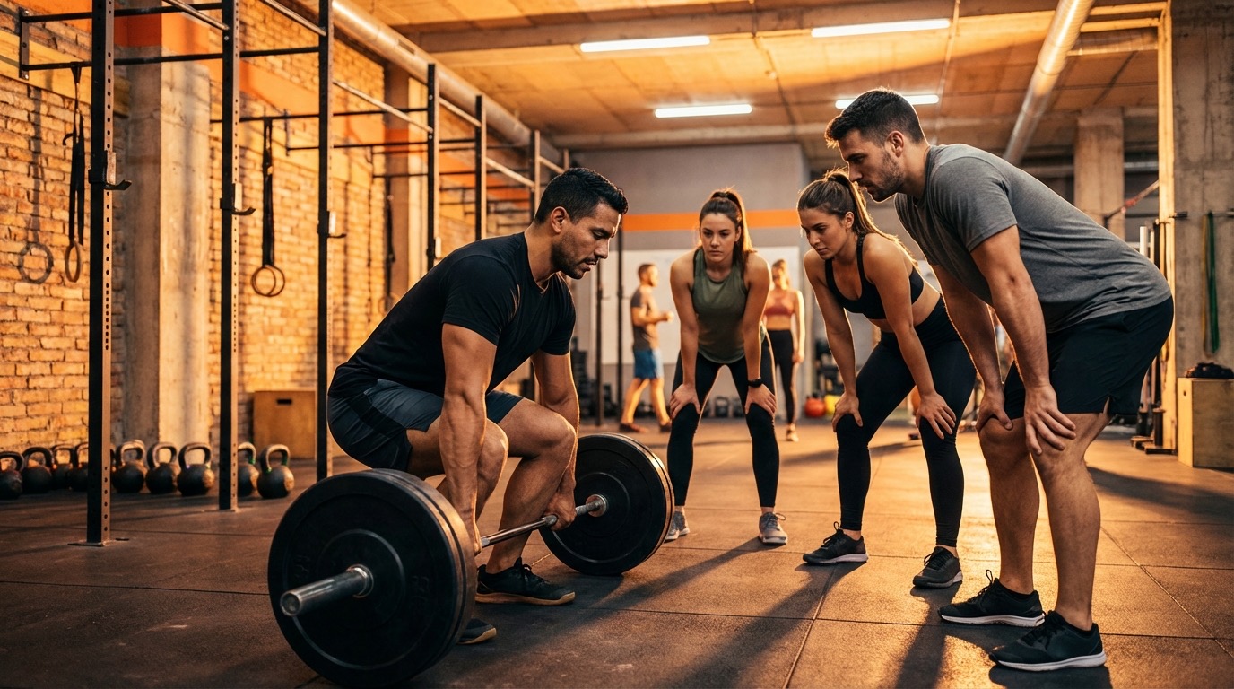 Coach de CrossTraining entrenando atletas