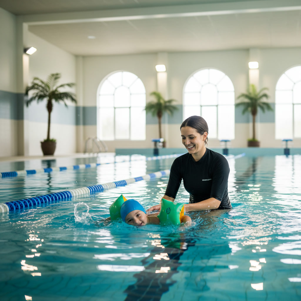 Academia de natación moderna administrada con wstudio.app